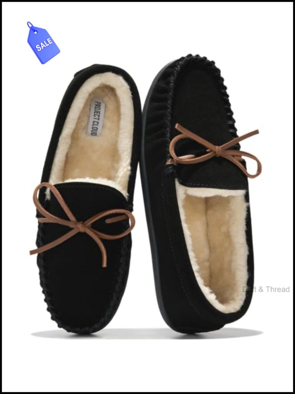 Genuine Leather Mocc for Women Memory Foam Fuzzy Lined Indoor House Shoes